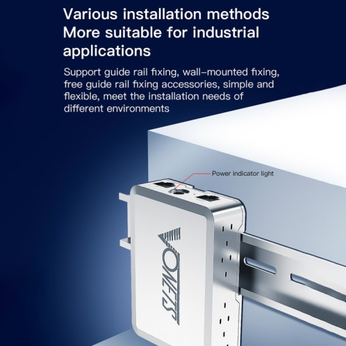 VONETS VS500 Switch Ethernet Gigabit 5 ports avec adaptateur DC + jeu de boucles de fixation sur rail SV10071745-07