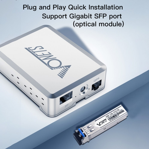 VONETS VSP510 Switch Ethernet Gigabit 5 ports avec adaptateur DC + jeu de boucles de fixation sur rail SV10081723-07