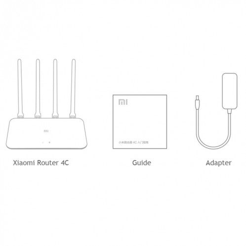Répéteur de routeur sans fil d'origine Xiaomi Mi WiFi Router 4C Smart APP avec contrôle de 300 Mbps, 2,4 GHz avec 4 antennes, Support Web et Android et iOS, Prise US (Blanc) SX515W352-012