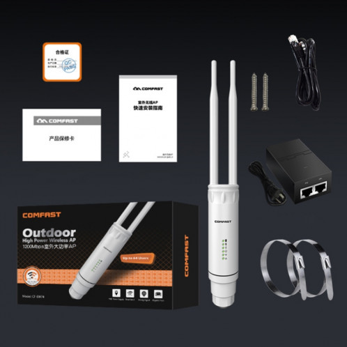Comfast cf-ew74 1200mbs extérieur étanche à double fréquence amplificateur de signal de signal de signal de routeur sans fil Répétition de la station de base WiFi avec 2 antennes SC36501474-08