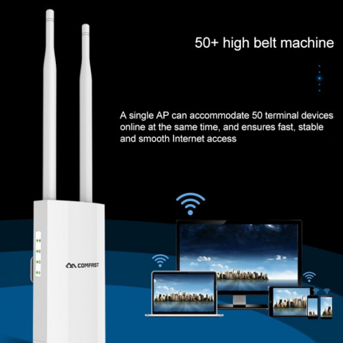 Comfast CF-EW72 1200mbs Amplificateur de signal étanche à l'étanche de l'étanchéité de l'étanchéité sans fil République WiFi Station de base avec 2 antennes SC36511520-07