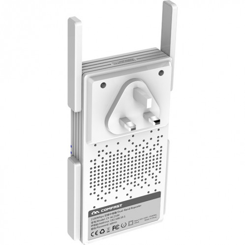 Comfast CF-AC2100 2100MBPS WIFI WIFI Signal Signal AMPLIFICATION RÉPLOIRE RÉPARTEMENT DE BOOSTER NEWER AVEC 4 ANTENNES, FILET UK SC59UK1814-08