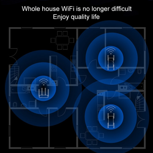 COMFASE CF-AC2100 2100MBPS WIFI WIFI WIFI Signal AMPLIORER RÉPLOIRE ROUTER NETWORK ROUTER AVEC 4 Antennes, Fiche EU SC59EU1713-08