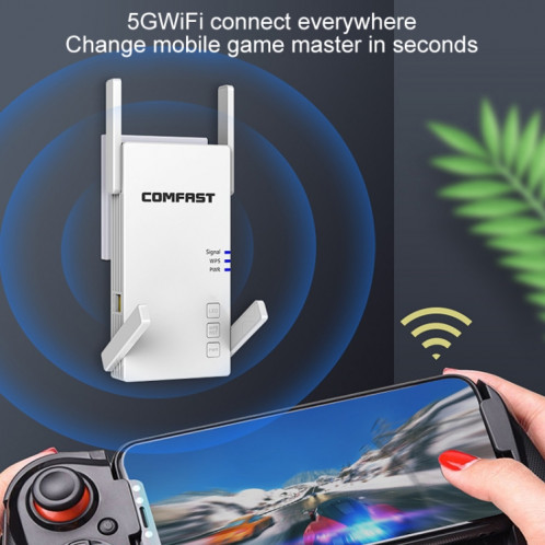 COMFASE CF-AC2100 2100MBPS WIFI WIFI WIFI Signal AMPLIORER RÉPLOIRE ROUTER NETWORK ROUTER AVEC 4 Antennes, Fiche EU SC59EU1713-08