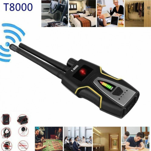 Détecteur de signal RF T-8000 Détecteur audio GSM Détecteur de balayage GPS (Argent) SH264S1118-09