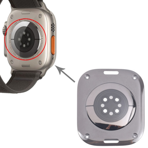 Pour Apple Watch Ultra 2 49mm A2986 A2987 LTE Version Coque arrière en verre (noir) SH01BL1266-07