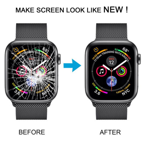 Pour Apple Watch Series 4/5/6 42 mm, écran avant en verre saphir avec lentille extérieure en verre avec OCA SH0277421-05