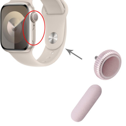 Pour Apple Watch Series 9 41 mm/45 mm GPS, ensemble écrou couronne/bouton d'alimentation (rose) SH289F1088-04