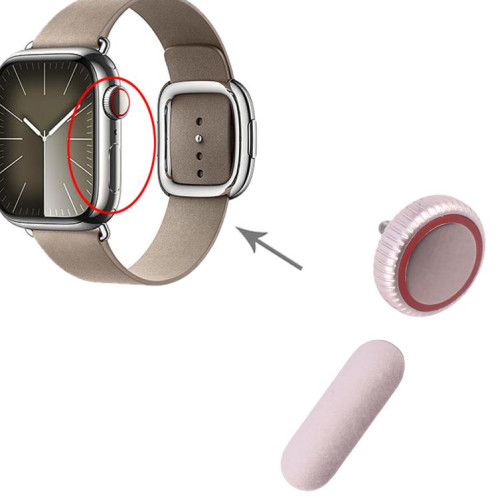 Pour Apple Watch Series 9 41 mm/45 mm LTE, ensemble écrou couronne/bouton d'alimentation (rose) SH290F359-04