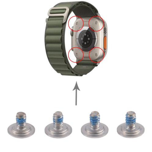 Kit de vis pour couvercle inférieur de l'Apple Watch Ultra 1/Ultra 2 49 mm (argent) SH394S396-05