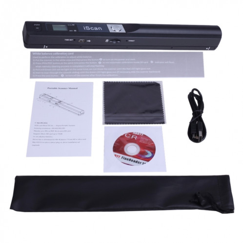 iScan01 Portable Document Portable HandHeld Scanner avec affichage à LED, A4 Contact Image Sensor, support 900DPI / 600DPI / 300DPI / PDF / JPG / TF (noir) SI001B0-06