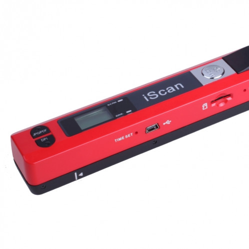 iScan01 Portable Document Portable HandHeld Scanner avec écran LED, A4 Contact Image Sensor, Support 900DPI / 600DPI / 300DPI / PDF / JPG / TF (Rouge) SI001R0-06