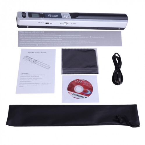 iScan01 Portable Document Portable HandHeld Scanner avec écran LED, A4 Contact Image Sensor, Support 900DPI / 600DPI / 300DPI / PDF / JPG / TF (Argent) SI001S0-06