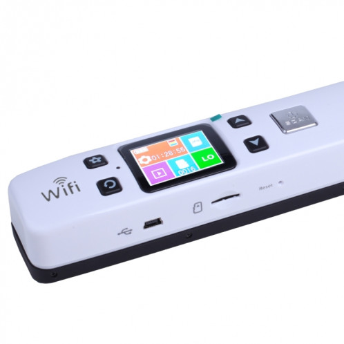 iScan02 WiFi Double Portable Mobile Document Scanner portatif avec écran LED, support 1050DPI / 600DPI / 300DPI / PDF / JPG / TF (blanc) SI003W4-09