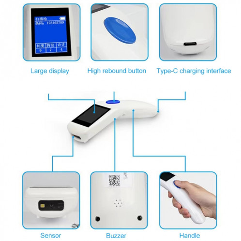 NEWSCAN NS1103H Collecteur de scanner de codes-barres sans fil à lumière rouge unidimensionnel SN0012327-08