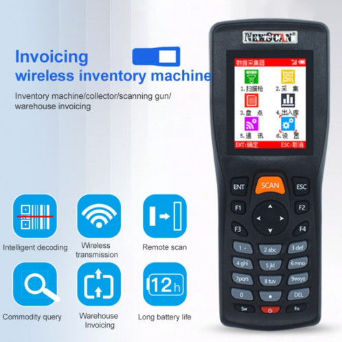 NEWSCAN NS8103T Collecteur de scanner de codes-barres sans fil bidimensionnel SN0018126-08