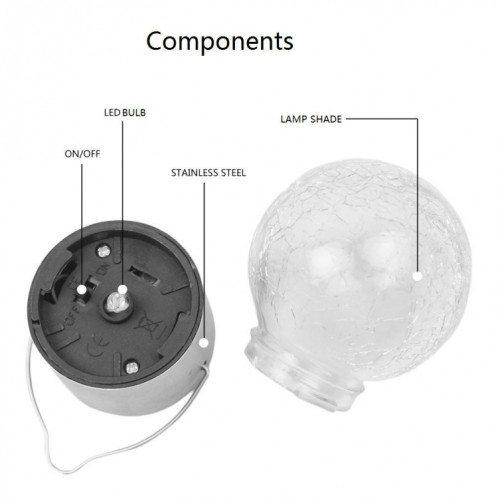 YWXLight Couleur RVB Suspension extérieure Suspension Lumineuse Lampe de boule de regard en cristal brillant avec panneau solaire SY79381683-07