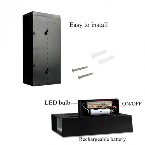 YWXLight 0.36W support mural à énergie solaire 6 LED ampoule éclairage plaque de porte plaque numéro de la maison s'allume sous le panneau solaire (2) SY47AB776-010