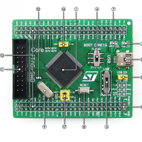 Carte mère Waveshare Core103V, STM32F1 SW832725-06