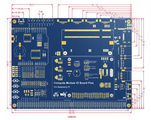 Module de calcul Waveshare IO Board Plus pour Raspberry Pi CM3 / CM3L / CM3 + / CM3 + L SH8780161-06