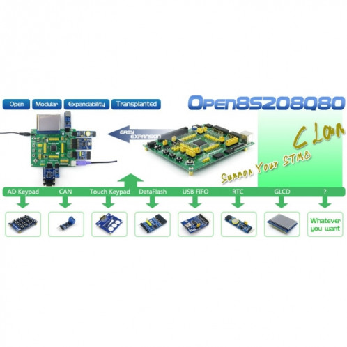 Waveshare Open8S208Q80 Standard, carte de développement STM8 SW5285126-03