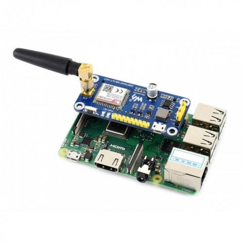 Waveshare NB-IoT HAT pour Raspberry Pi, pour l'Europe, l'Asie, l'Afrique, l'Australie SW4830812-06