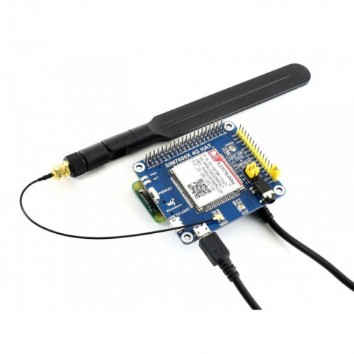 Waveshare 4G / 3G / GNSS HAT pour Raspberry Pi, LTE CAT4, pour l'Amérique du Nord SW87781216-09