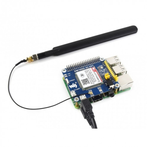 Waveshare 4G / 3G / 2G / GSM / GPRS / GNSS HAT pour Raspberry Pi, LTE CAT4, pour la Chine SW9708181-09