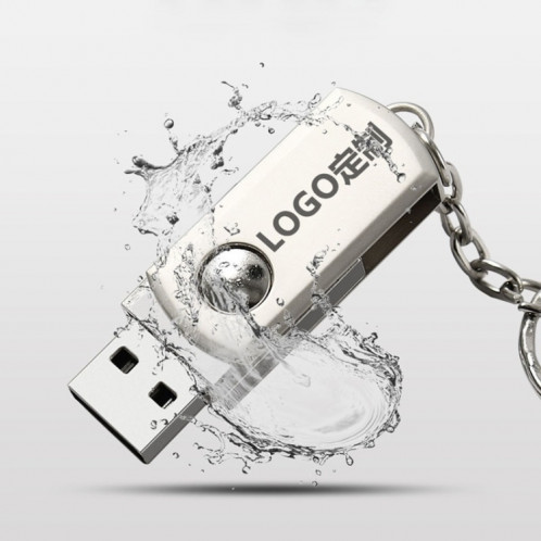 MicroDrive 32 Go USB 2.0 disque de métal U de personnalité créative avec porte-clés (argent) SM822S1446-09