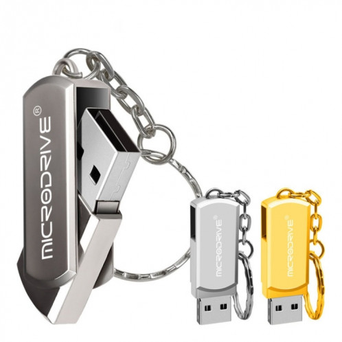 MicroDrive 16 Go USB 2.0 disque de métal U de personnalité créative avec porte-clés (jaune) SM883Y842-010