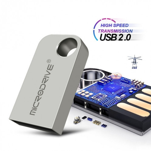 MicroDrive 8 Go USB 2.0 Mini disque U semi-circulaire en métal SM01201866-010