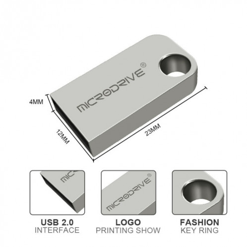 MicroDrive 32GB USB 2.0 Mini disque U semi-circulaire en métal SM01821997-011