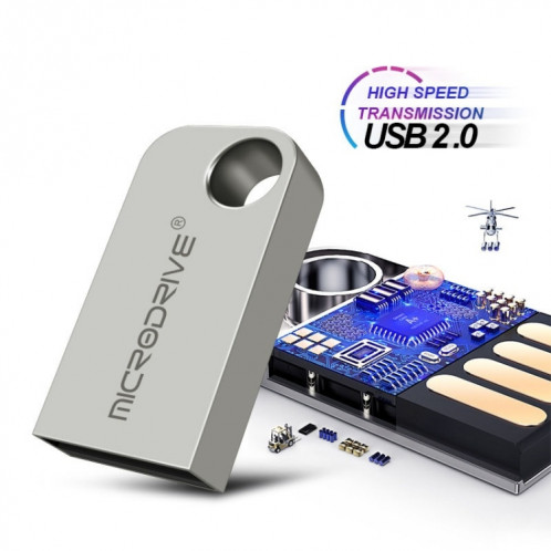 MicroDrive 64 Go USB 2.0 Mini disque U semi-circulaire en métal SM0215605-011