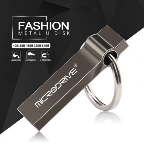 MicroDrive 4 Go USB 2.0 Metal Keychain U Disk (Gris) SM294H1358-011