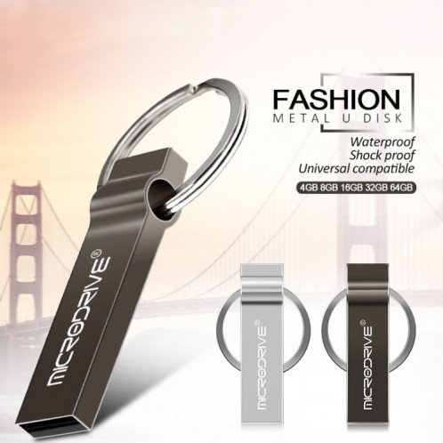 MicroDrive 64 Go USB 2.0 Metal Keychain U Disk (Noir) SM275B1183-010