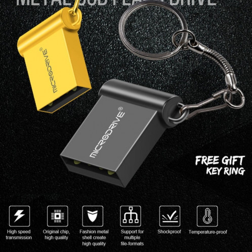 MicroDrive 8 Go USB 2.0 en métal mini-lecteurs flash USB disque U (or) SM701J596-07