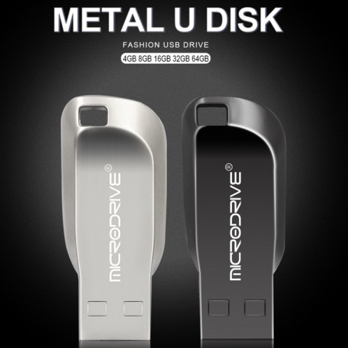 MicroDrive 16 Go USB 2.0 Creative Rotate Metal U Disk (Gris) SM499H1561-011