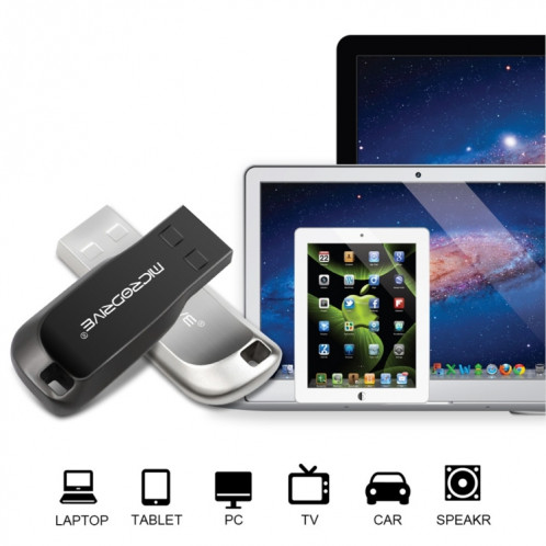 MicroDrive 16 Go USB 2.0 Creative Rotate Metal U Disk (Gris) SM499H1561-011
