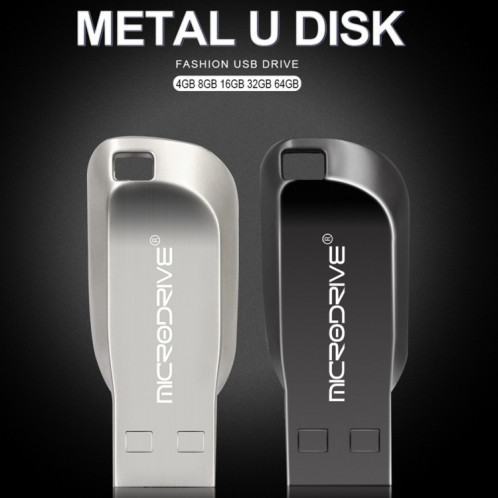 MicroDrive 32 Go USB 2.0 Creative Rotate Metal U Disk (Gris) SM537H1995-011