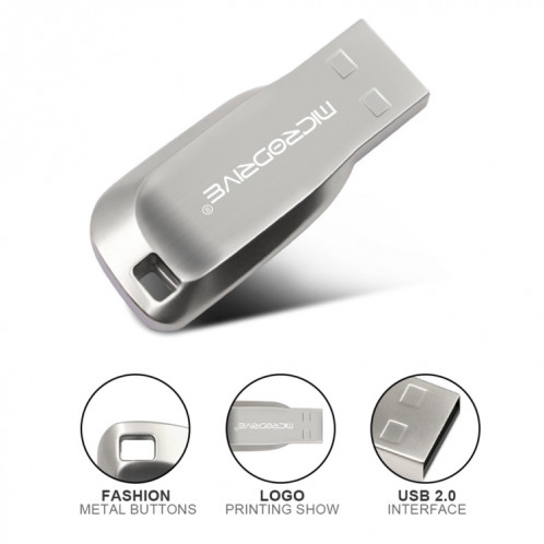 MicroDrive 32 Go USB 2.0 Creative Rotate Metal U Disk (Gris) SM537H1995-011