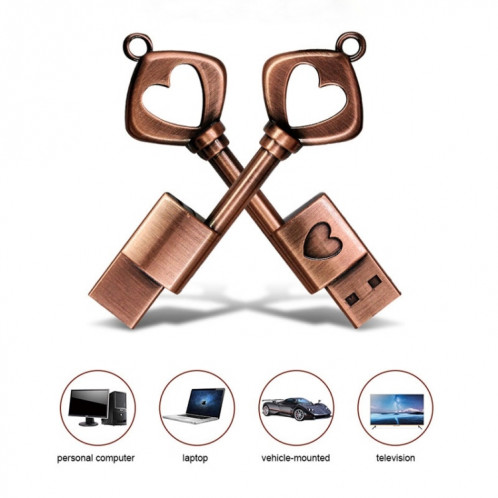 MicroDrive 4GB USB 2.0 Copper Love Key U Disk SM8964412-011