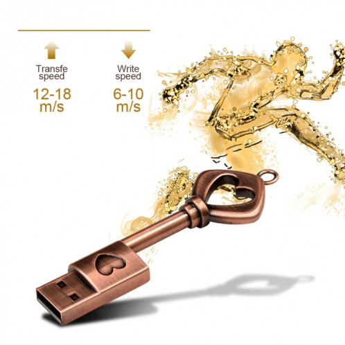 MicroDrive 4GB USB 2.0 Copper Love Key U Disk SM8964412-011