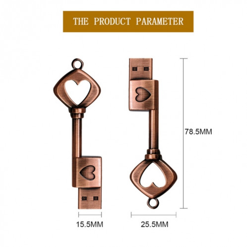 MicroDrive 4GB USB 2.0 Copper Love Key U Disk SM8964412-011
