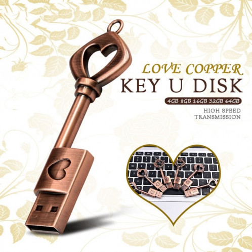 MicroDrive 128 Go USB 2.0 Copper Love Key U Disk SM946222-011