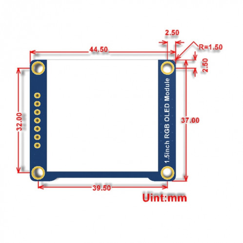 Waveshare General Module d'affichage OLED RVB haute couleur de 1,5 pouces 128x128 16 bits SW9485787-06
