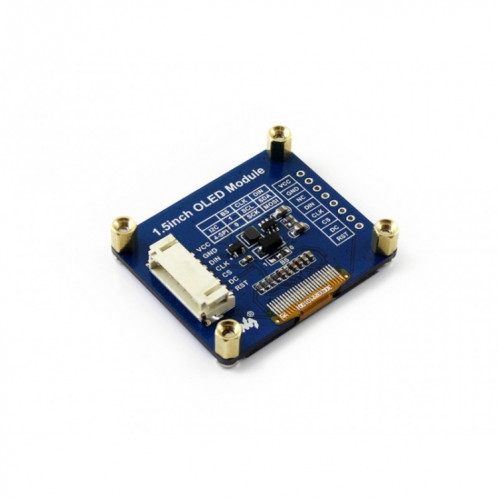 Module d'affichage OLED général de 1,5 pouces 128x128 Waveshare, interface SPI / I2C SW01021371-06