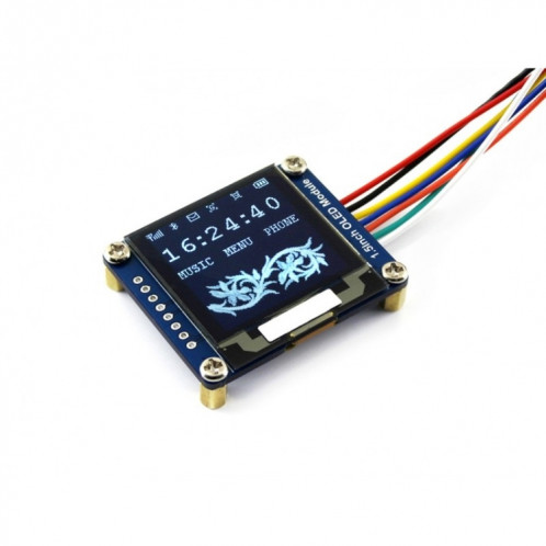 Module d'affichage OLED général de 1,5 pouces 128x128 Waveshare, interface SPI / I2C SW01021371-06