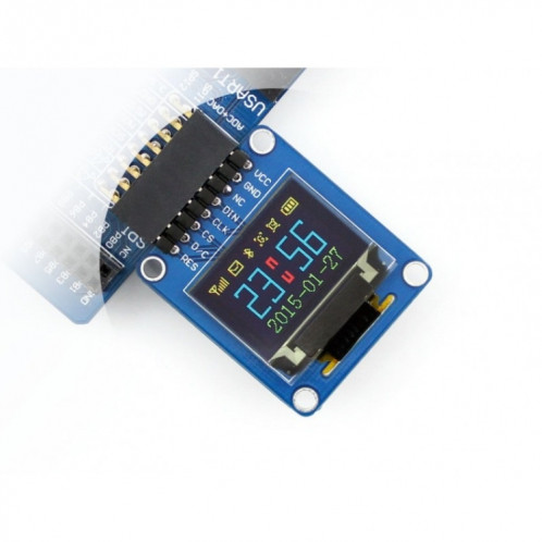 Waveshare 0,95 pouces RVB OLED (A), interface SPI, tête d'épingle horizontale incurvée SW05011274-06