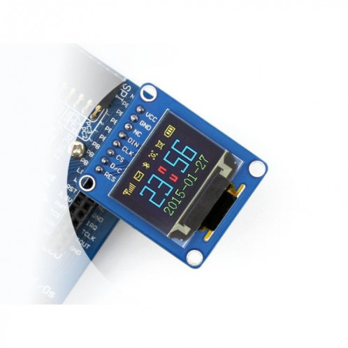 Waveshare 0,95 pouces RVB OLED (B), interface SPI, tête d'épingle verticale droite SW07361883-06