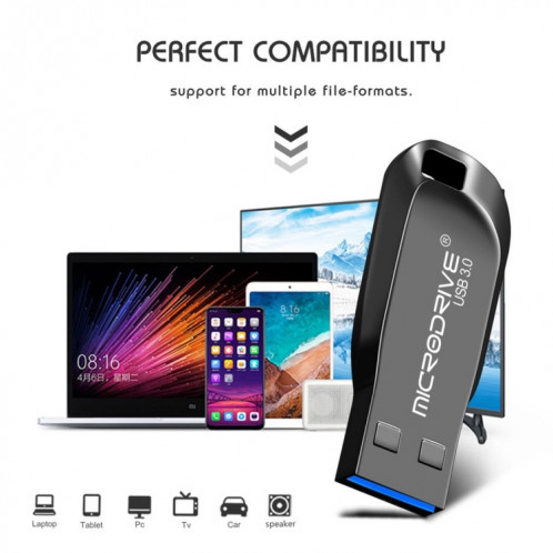 MicroDrive 64 Go USB 3.0 Mode Disque U rotatif en métal haute vitesse (gris) SM405H1912-09